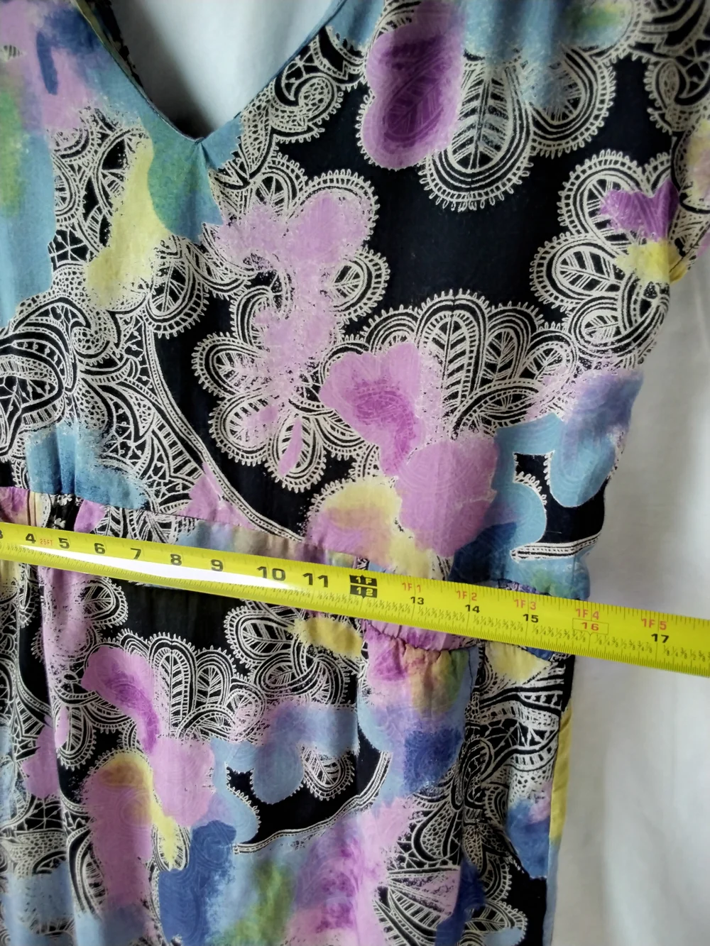 Angie Boho Mini Dress with Pastel Pink, Blue & Yellow Print